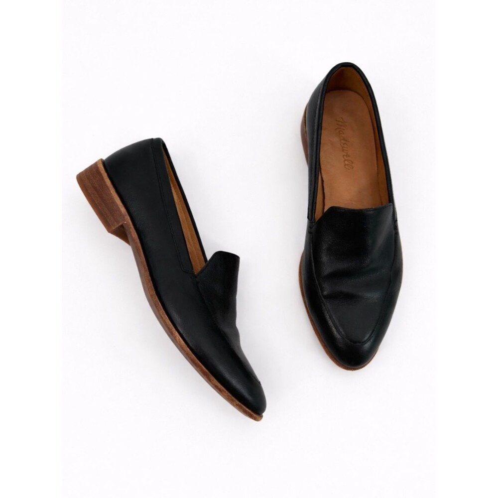 Madewell Black Leather Loafers Frances Classic Size 8 Business